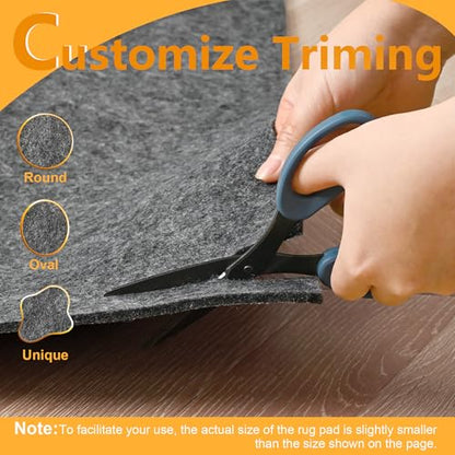5x7 Non Slip Rug Pad Gripper, 1/4" Thick Cushioned Carpet Pads | Rugs Padding for Hardwood Floors, Felt and Silicone Backing, Under Area Rugs Anti Skid Mat Keep Rugs in Place