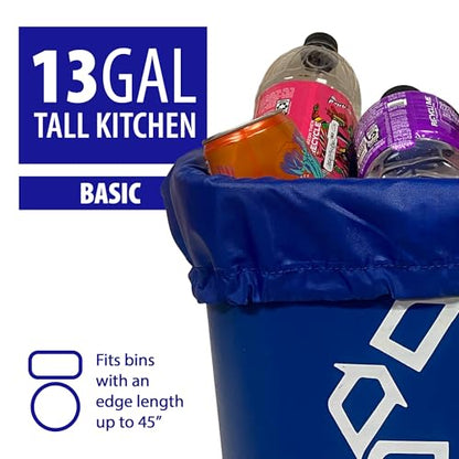 blubag Reusable Recycling Bag, 13-Gal Tall Kitchen, basic edition – Paracord Drawstring, Cinch Hardware, Dump Handle, 1-Pack