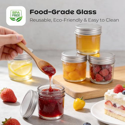 48 Pack 2 oz Mini Mason Jars Bulk Set, Small Glass Jars with Lids