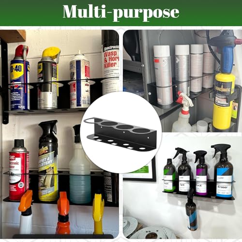 Spray Bottle Holder Spray Bottle Holder Wall Mount | Space-Saving Cold-Rolled Steel Garage & Workshop,Home Cleaning,Veterinary Offices,Retail Stores,Garden & Outdoor