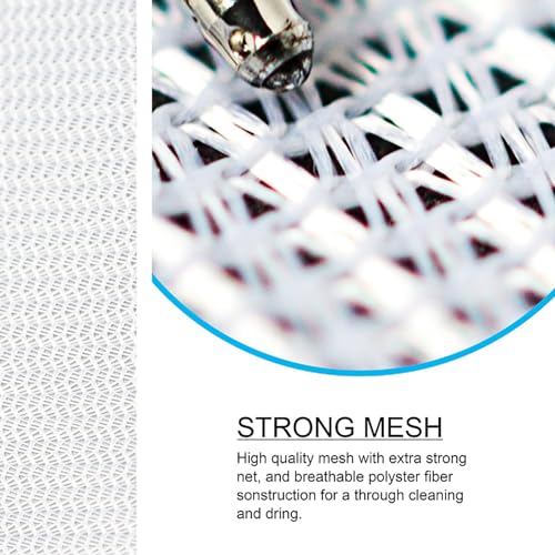 TENRAI Delicates Laundry Bags, Bra Fine Mesh Wash Bag for Underwear, Lingerie, Bra, Pantyhose, Socks, Use YKK Zipper, Have Hanger Loops, (White, 3 Large)