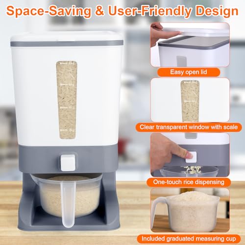 Mity rain Rice Dispenser 20 Lbs with Moisture Absorbing Clay