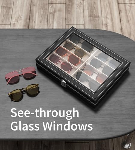 10/30 Slots Sunglass Organizer for Multiple Pairs of Eyeglass See-through Display Case Storage Box for Women Men