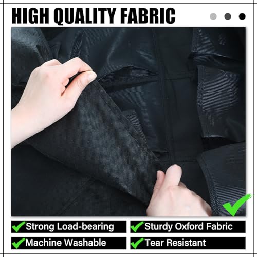 Windyun 40 Over the Door Shoe Organizer Large Breathable Mesh Pockets Hanging Shoe Rack for Closet Black Behind Door Hanger Storage Holder Nonslip Hooks for Women Men Entryway Bedroom Utility Room