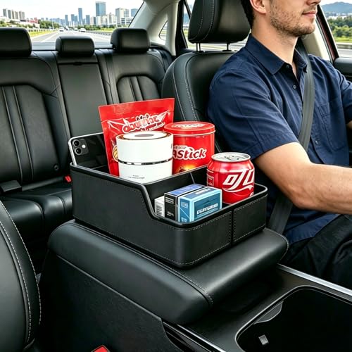 Car Storage Organizer Between Seats,Center Console... (Black | Plastic)