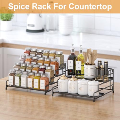 4-Tier-Spice-Rack-Organizer-for-Cabinet, Adjustabl... (Black-1 Pack | Iron)