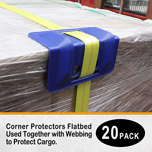 ENJ Flatbed Edge Protectors for Cargo Loads Corner Protectors Flatbed Used Together with Webbing to Protect Cargo, 20 Pack | Corner Protectors Flatbed Used Together with Webbing to Protect Cargo