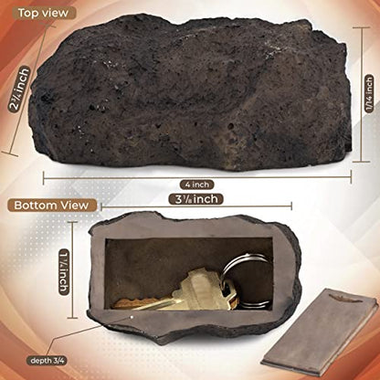 Hide a Key Outside Fake Rock - Looks & Feels like Real Stone - Safe for Outdoor Garden or Yard, Spare Key Storage, Weatherproof Key Holder, Blends with Landscaping by Rampro