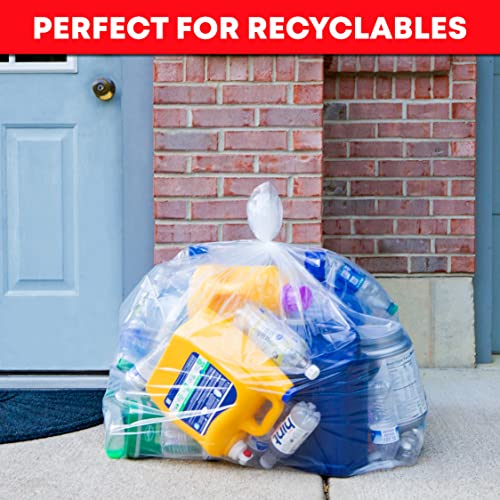 45 Gallon Trash Bags Heavy Duty, (Huge 100 Bags w/Ties) Clear Recycling Extra Large Trash Bag Liners. 40 Gallon, 42 Gallon, 44 Gallon, 45 Gallon, 31 Gallon, 32 Gallon, 39 Gallon Clear Trash Can Liners