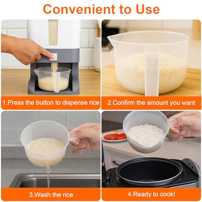 Mity rain Rice Dispenser 20 Lbs with Moisture Absorbing Clay