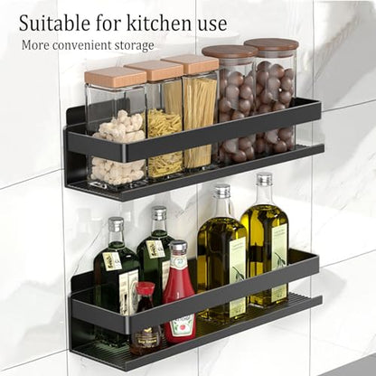 Aluminum Shower Caddy 2-Layers (11.8in) No Drill Shower Shelves | Bathroom Shower Shelf Rust-proof , No Drilling Required, Suitable for Bathroom Storage and Home Decoration