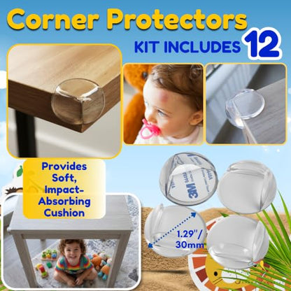 Baby Proofing Kit, All in One, Child Safety Kit, 67 Piece Pack | Magnetic Cabinet Locks, Power Point Outlet Covers, Corner Bumpers Protectors, Strap Locks, Finger Pinch Guards, Bath Toys