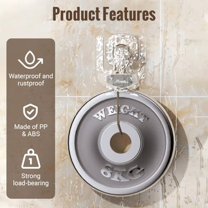 DONGKER Wall Mounted Slippers Rack,2 PCS Clear Suction Cup Shoe Holder without Drilling Can Store 2 Pairs of Shoes for Entrance Bathroom