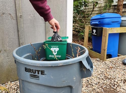 Small Hanging Wastebasket for Dog Poop in Green (Holds 7-14 Bags)