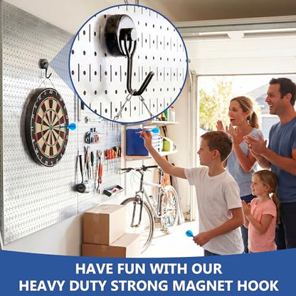 Magnetic Hooks, Mixed Sizes 10-Pack Black Heavy Duty Strong Magnet Hook Set for Refrigerator, Cruise Ship Cabin, Outdoor BBQ Grill, Kitchen & Garage (Medium 4 + Large 2 + Max 4)