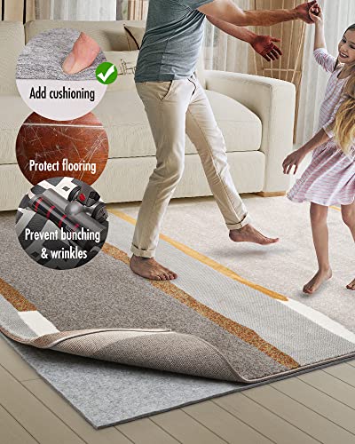 RESARE 2.6x10 Non Slip Rug Pad for Hardwood Floors, 1/4" Runner Rug Gripper | Thick Felt Under Rug Protective Cushioned Pads, Non Skid Carpet Grip Keep Rugs in Place, Safe for All Floors