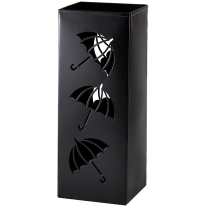 Okllen Metal Umbrella Holder, Square Umbrella Stand Rack for Entryway, 6.3" x 6.3" x 16.5", Black