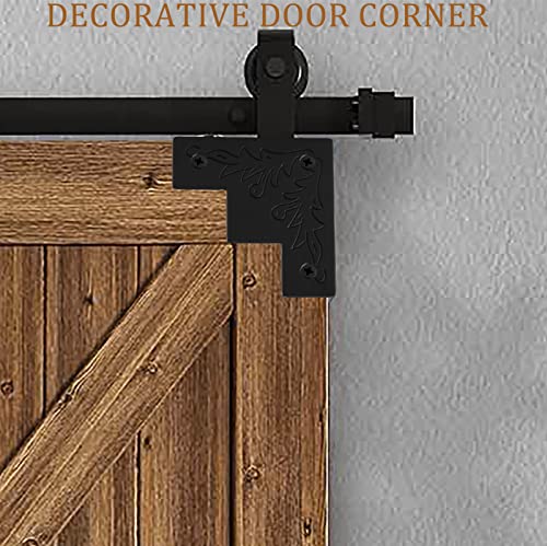 Black Metal Corner Protector 3.3 * 3.3 * 1 in Decorative Wood Funiture 4pcs Barn Sliding Door Corner Guards Metal Table Corner Antirust Zinc Alloy Edge Cover Bracket with Screw