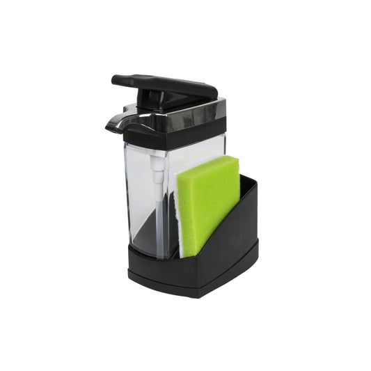 Sink Sider Solo Kitchen Soap Pump and Sponge Caddy... (Black/Chrome | Chrome)
