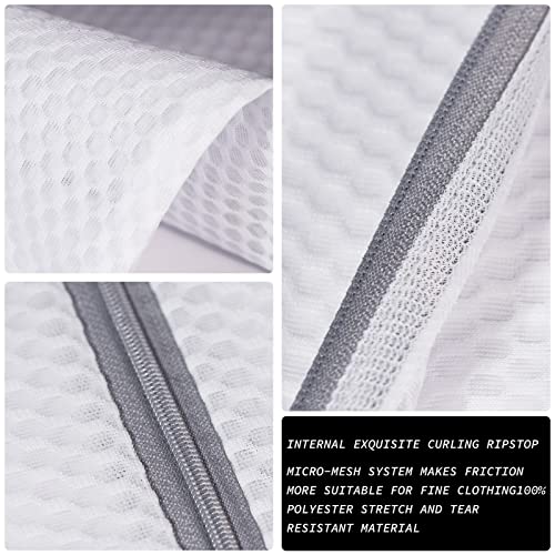 Extra Large Honeycomb Mesh Laundry Bag125gsm Net Fabric Durable and Reusable Delicate Wash Bag,Travel Organization Bag for Lingerie,Clothes,Jeans,Bath Towel,Sock (Set of 4(2L+2XL))
