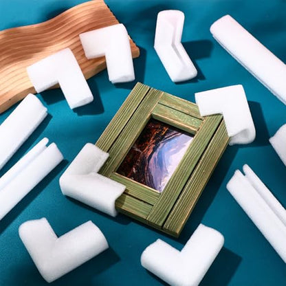 40 Pcs TV Moving Foam Corner Protectors Mirror Picture Frame Shipping Moving Packaging Protection Cushioning Foam Sets Corner Furniture Edge Protectors Shipping for Photo Artwork