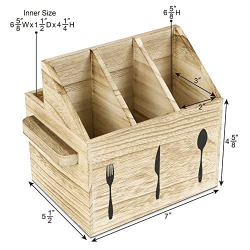 Rustic Elegant Wooden Flatware Organizer Caddy, Oa... (Oak | Wood)