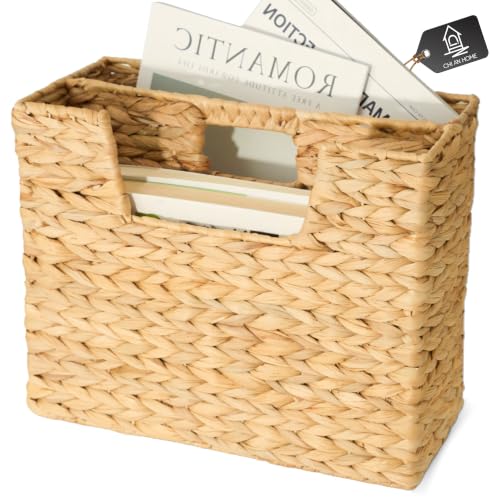 Wicker Magazine Basket Water Hyacinth Handwoven Ma... (Natural | Water Hyacinth)