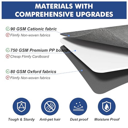 Furnhome Bed Sheet Organizers and Storage 4 Pack for Linen Closet, Foldable Sheet Set Holder with Window & Labels, Stackable Bedding Storage Boxes for Sheets, Duvet Covers, Blankets