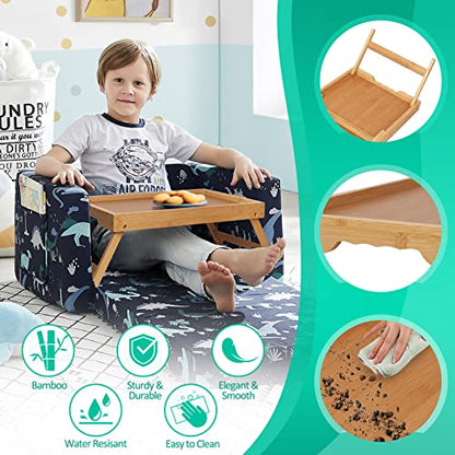Artmeer FSC 100% Bamboo Bed Tray with Folding Legs, Medium, Natural | FSC 100% bamboo bed tray with folding legs, handles and raised edges for meals, laptops, reading and serving in bed.
