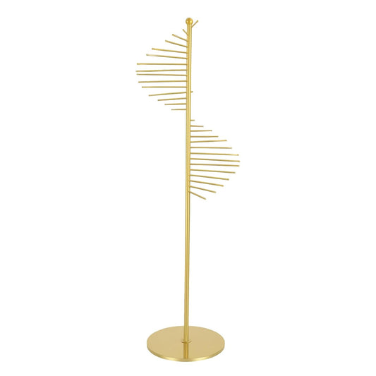 67" Freestanding Spiral Scarf Organizer - 30 Rods Metal Holder, Space Saving Hijab/Belt/Pants Rack for Closet, Clothing Store & Home