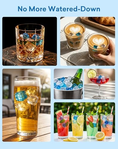 60 Pack Reusable Ice Cubes for Drinks, Camping and OutdoorIce Baths | BPA-free Plastic Ice Cubes, No Need for Dilution, Slowly Melt, for Ready-to-use Refrigeration Packs, Bbars and Party Hosts