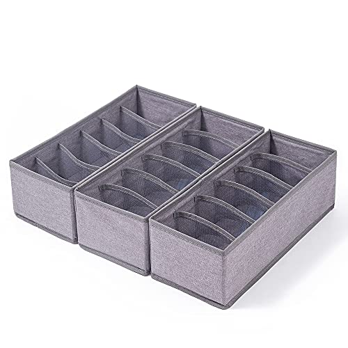 3 Pack Sock Underwear Drawer Organizer Dividers, C...