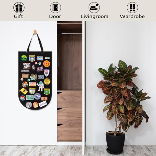 Hanging Patch Display Board, Foldable Patch Holder (Black) | Foldable felt panel displays military and morale patches. Patches not included.