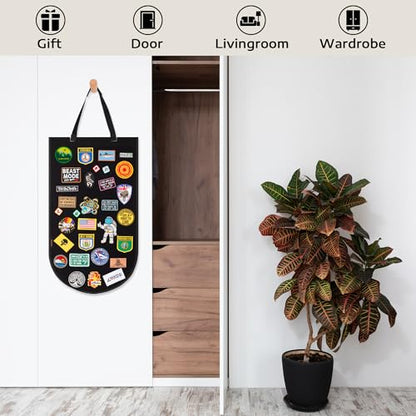 Hanging Patch Display Board, Foldable Patch Holder (Black) | Foldable felt panel displays military and morale patches. Patches not included.
