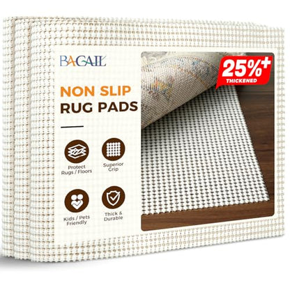 BAGAIL BASICS 8 x 10 FT Rug Pad Gripper for Hardwood Floors, Non Slip Rug Pads for Area Rugs, Extra Thick Under Rug Padding, Protect Your Rugs & Floors
