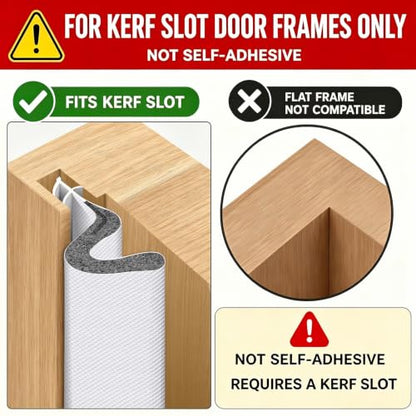 40 ft Kerf Weather Stripping Door Seal for Exterior Doors, White | Press-in kerf seal for grooved door frames is not self-adhesive, replaces worn seals, and helps reduce drafts and energy loss