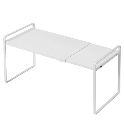 Cabinet Shelf Organizer Expandable, 12 Inch Deep A... (White | Iron)