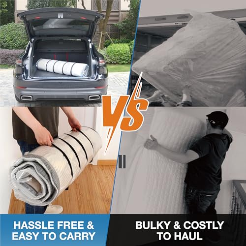 Foam Mattress Vacuum Bag with 4 Adjustable Packing Straps for Moving, Storage, Shipping, Vacuum Seal Mattress Bag with Packaging Straps (Queen/Full/Full-XL)