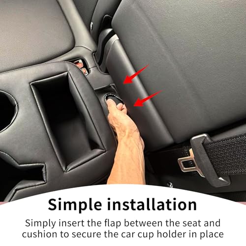 Xaido Car Back Seat Cup Holder, PU Leather Couch Sofa Bed Cup Holder Expander Tray, Boat Tray, Organizer for Trucks, Minivans, SUVs, RVs, Vehicles, Holds Drinks, Snacks, Cell Mobile Phone