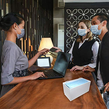 Face Mask Dispenser | Acrylic Mask Box with Cover for Storing and Dispensing Personal Face Masks (White)