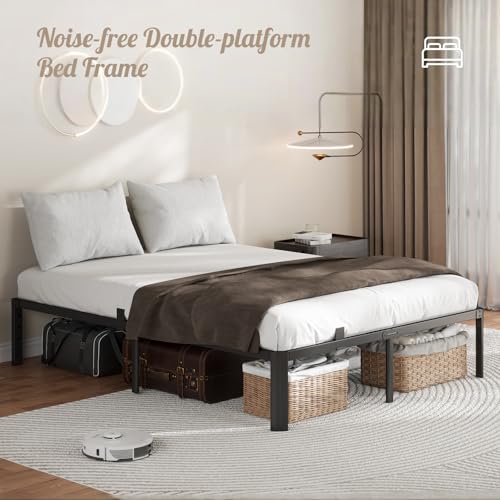 Metal Bed Frame King Size, 14 Inch Heavy Duty Platform Bedframe, Noise Free
