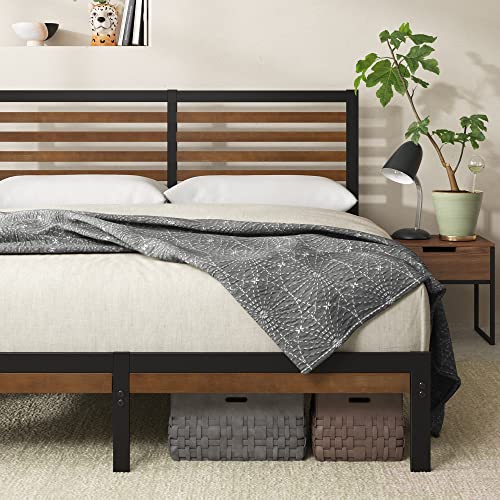 Zinus Kai Bamboo and Metal Platform Bed Frame with Headboard, Brown, Queen | No Box Spring Needed, Durable Construction, Minimalist Modern Design, Easy Assembly