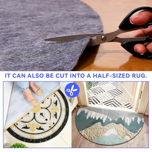 Non-Slip Rug Pads,Round 8 Ft Waterproof Extra Large Area Rugs Non Skid Rug Pad for All Floors and Finishes Durable Hardwood Floor Protective Felt Keeps Rugs in Place, Safe and Secure
