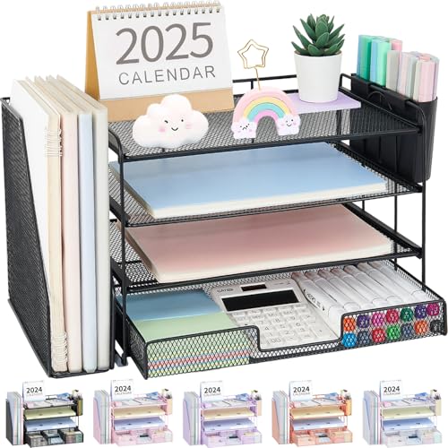 Desk Organizer, 4-Tier Desktop File Organizer with...