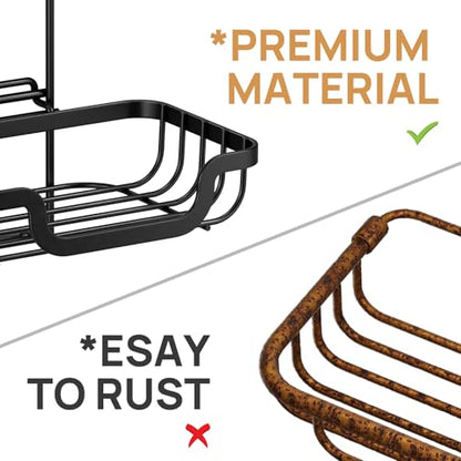 Bar Soap Holder with Hooks, Suction Cup Soap Dish Stainless Steel | 2 Layer Soap Holder Shower Wall Mounted, Soap and Razor Holder for Shower, Rustproof for Bathroom, Sponge Holder Saver