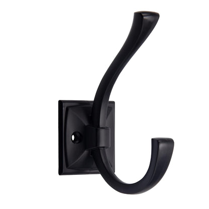 TUNNY 5 Pack Antique Design Wall Hanging Coat Hooks - Matte Black Coat Hooks Towel Hook for Entry Shoe Cabinet, Wardrobe Bathroom Bedroom Furniture Hardware
