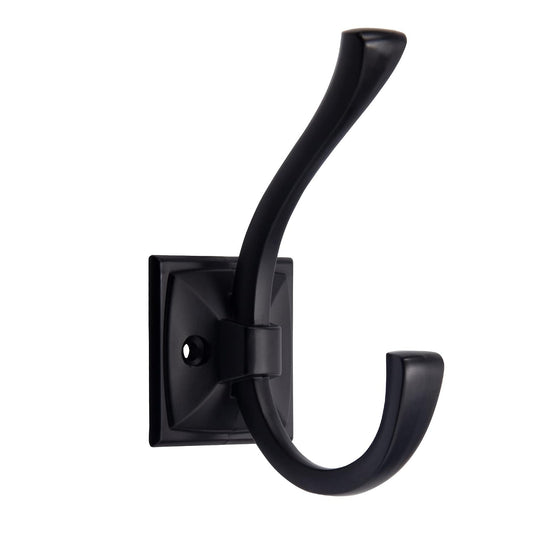 TUNNY 5 Pack Antique Design Wall Hanging Coat Hooks - Matte Black Coat Hooks Towel Hook for Entry Shoe Cabinet, Wardrobe Bathroom Bedroom Furniture Hardware