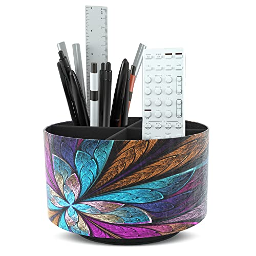 Round Leather Art Supply Organizer,Remote Control... (Leather)