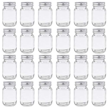 U Pack 2oz Mason Jar with Silver Lid for Honey Jam Spice Pack of 24 Sets