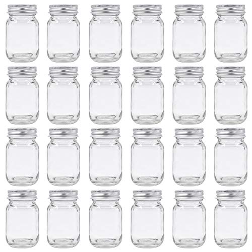 U Pack 2oz Mason Jar with Silver Lid for Honey Jam... (Clear | Silicone)